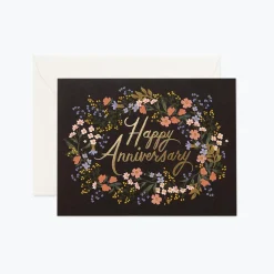 Tarjeta Postal Felicitación Aniversario Wreath - Rifle Paper