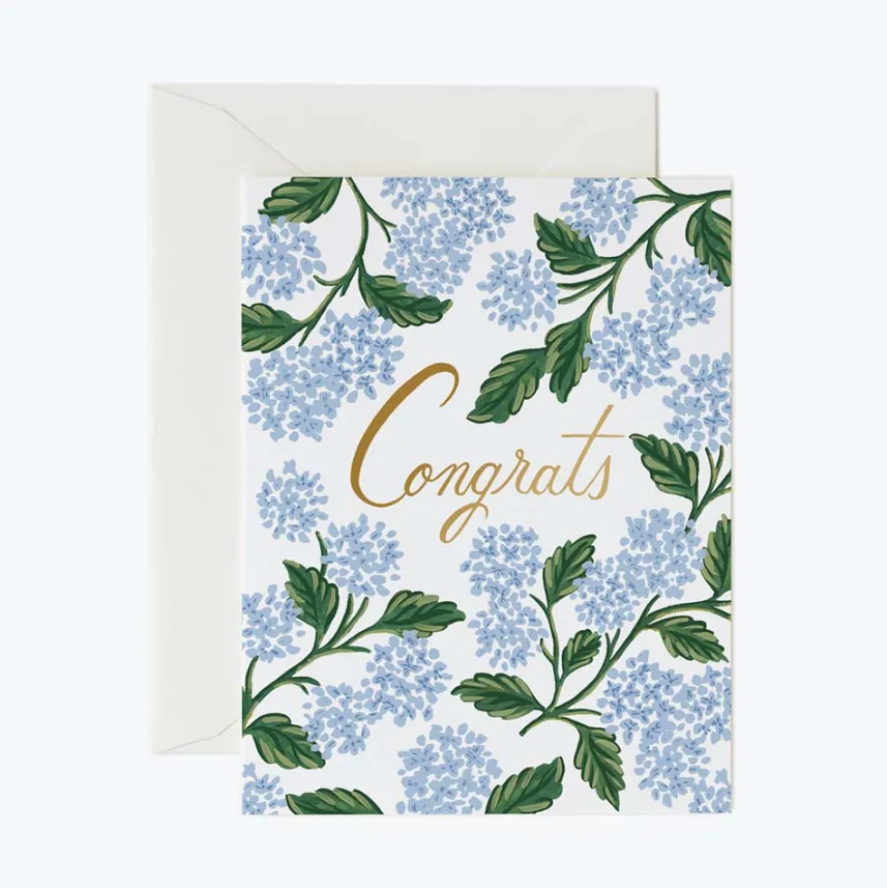 Tarjeta Postal Felicitación Hydrangea Congrats - Rifle Paper