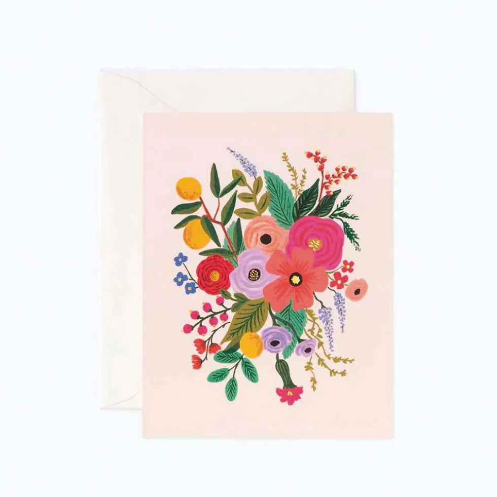 Tarjeta Postal Flores Rosa Pálido Garden Party Blush - Rifle Paper
